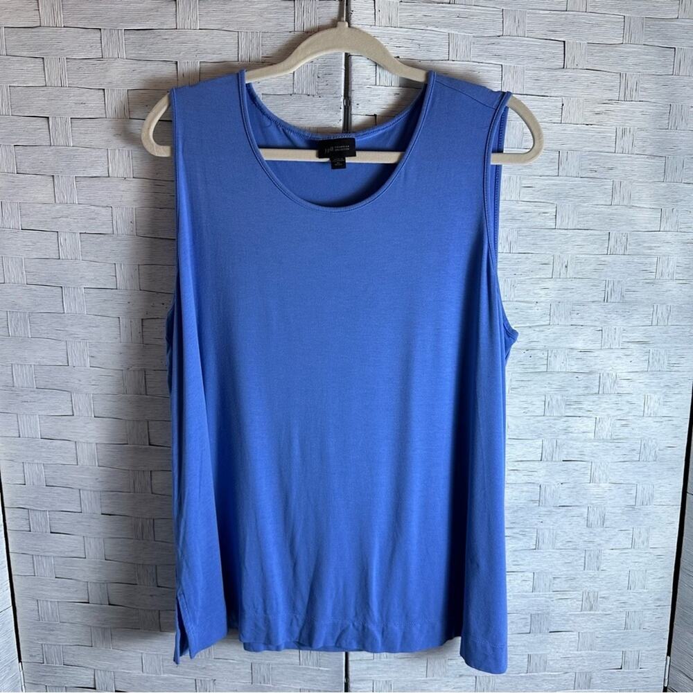 J Jill Women's‎ Blue tank top deep hem great layering piece petite plus size